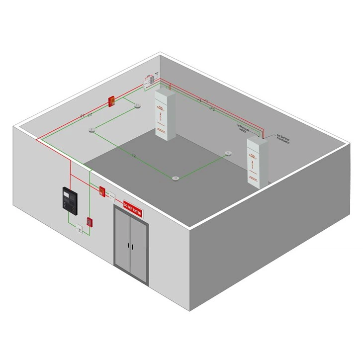 Cabinet FM200 Fire Suppression System | HFC-227ea Clean Agent Fire Protection factory
